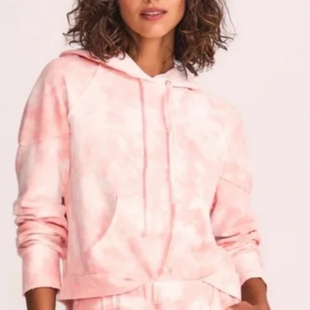LoveShackFancy Anarosa Hoodie in Sunrise Orange NWT